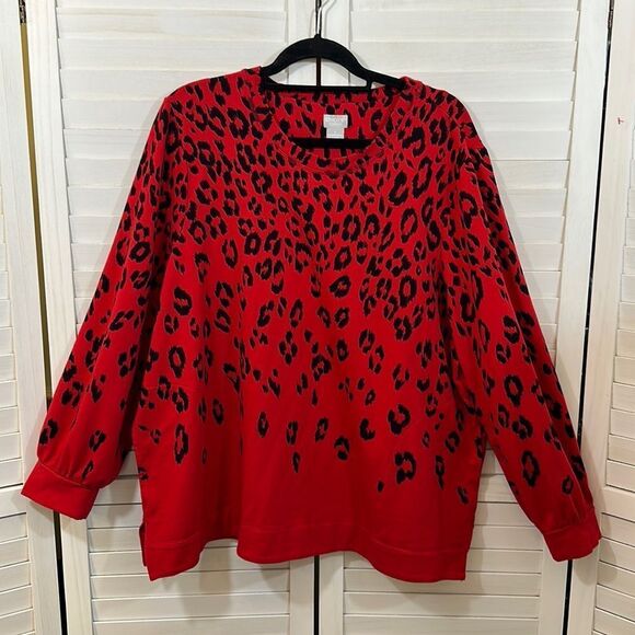 Chico's Zenergy Tunic Size 4 XXL (20) French Terry Leopard - Picture 5 of 16